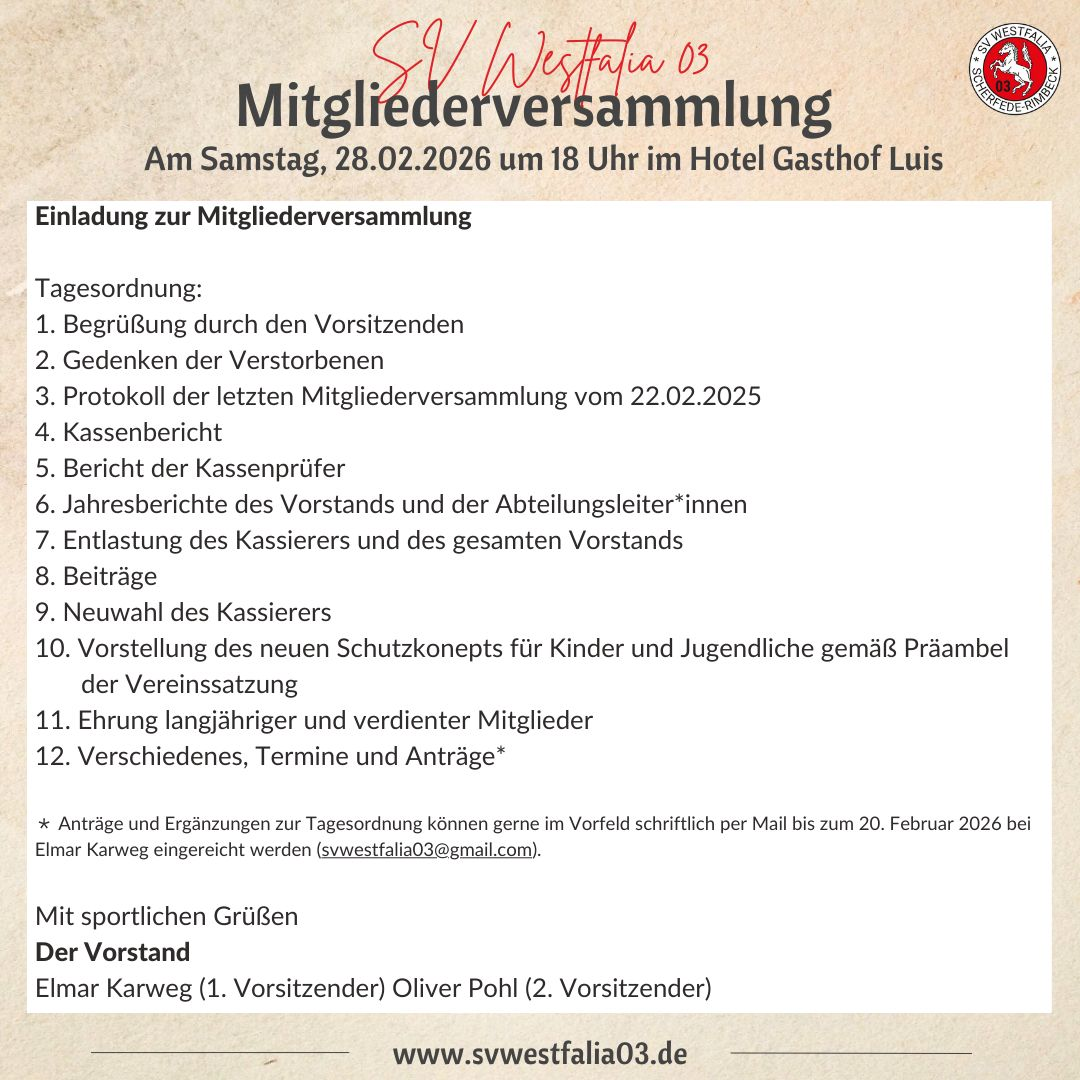 Einladung Generalversammlung